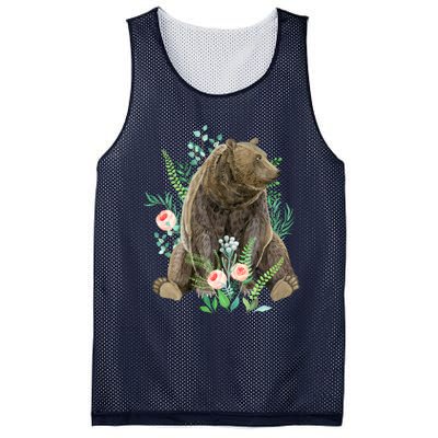 Bear Sitting In The Forest Mesh Reversible Basketball Jersey Tank