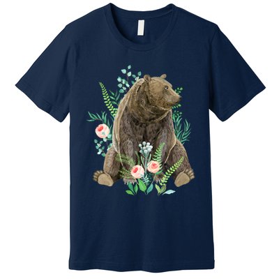 Bear Sitting In The Forest Premium T-Shirt