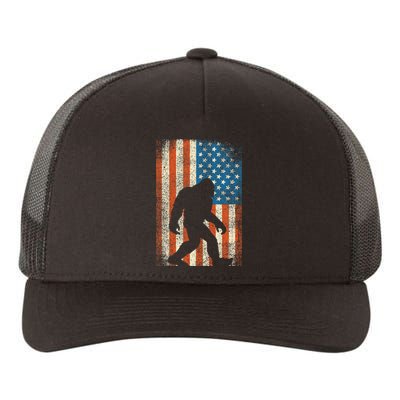 Bigfoot Sasquatch I Believe Patriot American Flag USA Yupoong Adult 5-Panel Trucker Hat