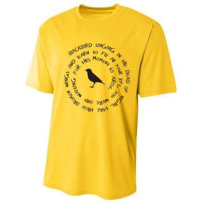 Blackbird Singing In The Dead Of Night Bird Lyrics Performance Sprint T-Shirt