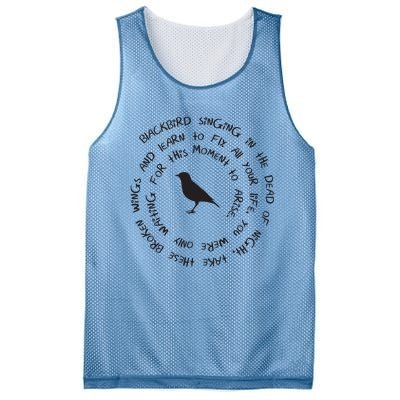 Blackbird Singing In The Dead Of Night Bird Lyrics Mesh Reversible Basketball Jersey Tank