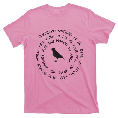 Blackbird Singing In The Dead Of Night Bird Lyrics T-Shirt