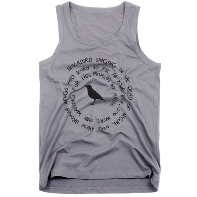 Blackbird Singing In The Dead Of Night Bird Lyrics Tank Top