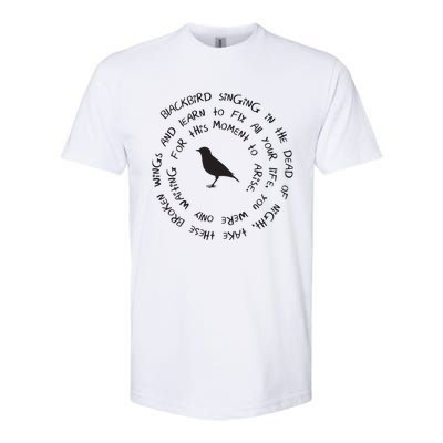 Blackbird Singing In The Dead Of Night Bird Lyrics Softstyle CVC T-Shirt