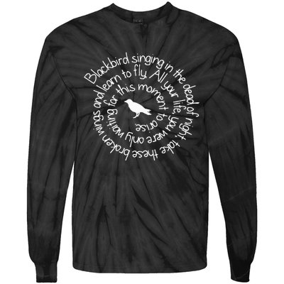 Blackbird Sings In The Dead Of Night Blackbird Tie-Dye Long Sleeve Shirt