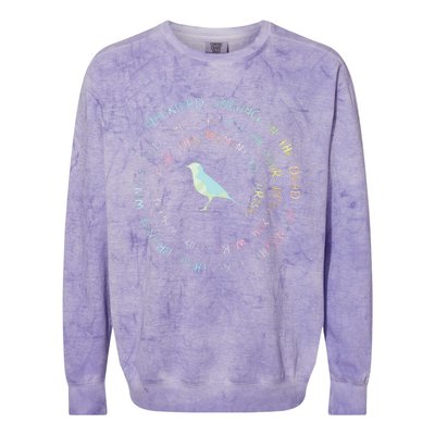 Blackbird Singing In The Dead Of Night Bird Lyrics Colorblast Crewneck Sweatshirt