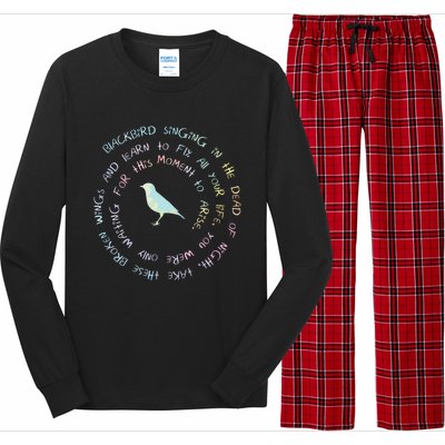 Blackbird Singing In The Dead Of Night Bird Lyrics Long Sleeve Pajama Set