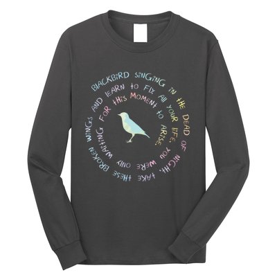 Blackbird Singing In The Dead Of Night Bird Lyrics Long Sleeve Shirt