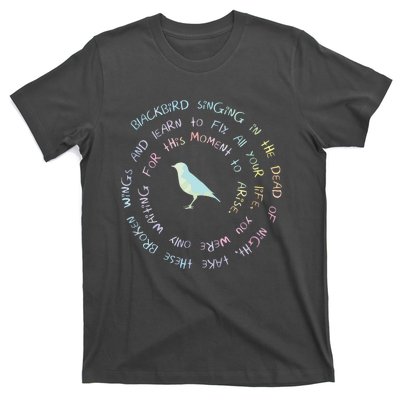 Blackbird Singing In The Dead Of Night Bird Lyrics T-Shirt