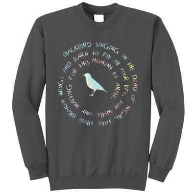 Blackbird Singing In The Dead Of Night Bird Lyrics Tall Sweatshirt