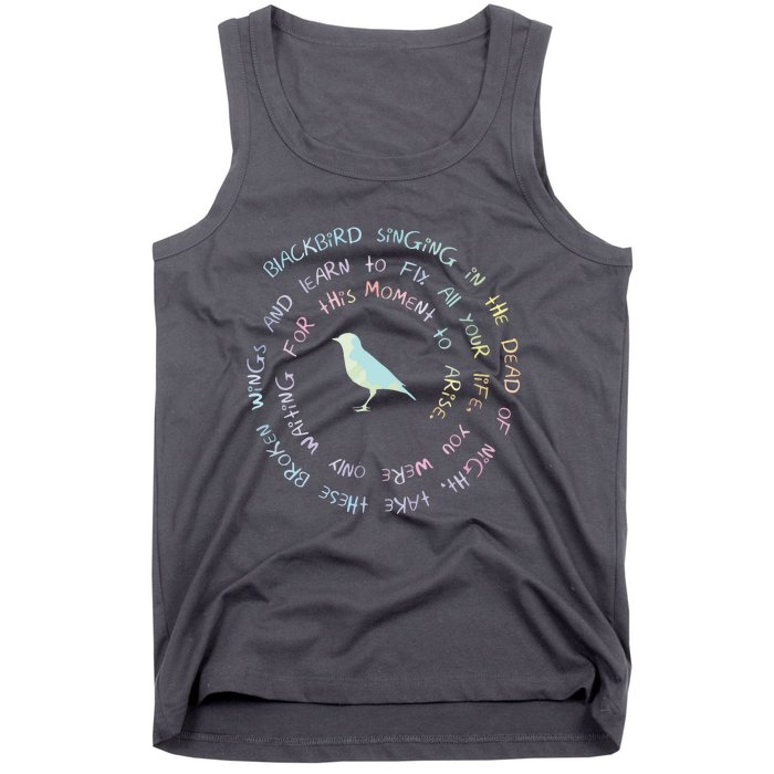 Blackbird Singing In The Dead Of Night Bird Lyrics Tank Top