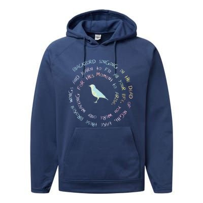 Blackbird Singing In The Dead Of Night Bird Lyrics Performance Fleece Hoodie