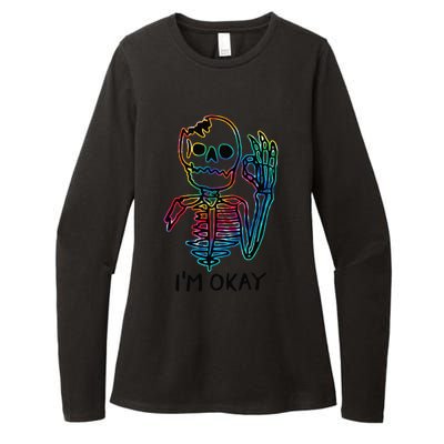 Broken Skeleton Im Okay Funny Halloween Horror Gifts Womens CVC Long Sleeve Shirt