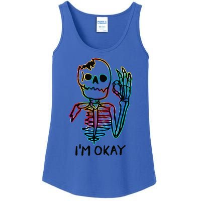 Broken Skeleton Im Okay Funny Halloween Horror Gifts Ladies Essential Tank