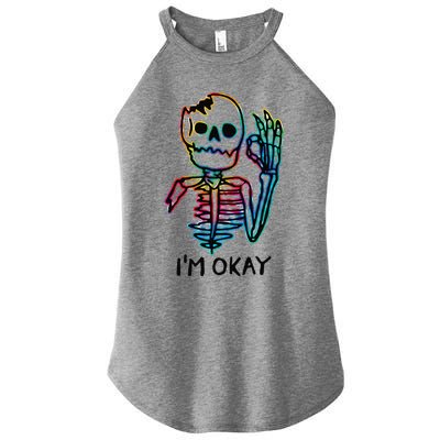 Broken Skeleton Im Okay Funny Halloween Horror Gifts Women's Perfect Tri Rocker Tank