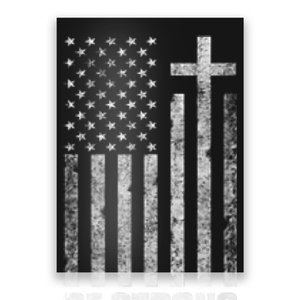 Be Strong Inspirational Christian American Flag Poster