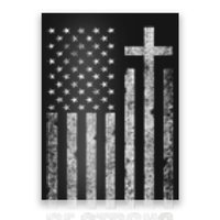 Be Strong Inspirational Christian American Flag Poster