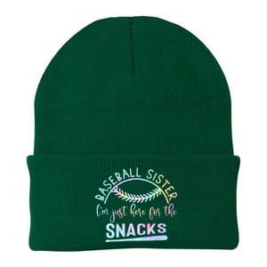 Baseball Sister Im Just Here For The Snacks Retro B Tie Dye Knit Cap Winter Beanie