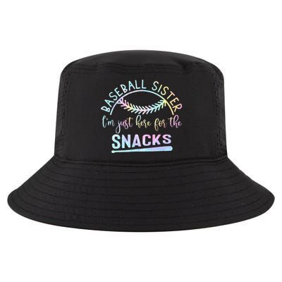 Baseball Sister Im Just Here For The Snacks Retro B Tie Dye Cool Comfort Performance Bucket Hat