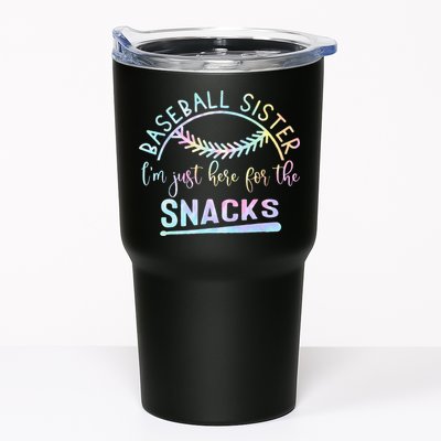 Baseball Sister Im Just Here For The Snacks Retro B Tie Dye Tumbler