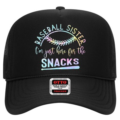 Baseball Sister Im Just Here For The Snacks Retro B Tie Dye Hat