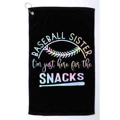 Baseball Sister Im Just Here For The Snacks Retro B Tie Dye Golf Towel