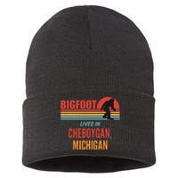 Bigfoot Sighting In Cheboygan Michigan Sustainable Knit Beanie