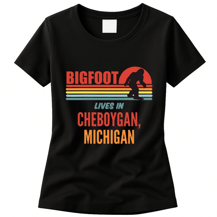 Bigfoot Sighting In Cheboygan Michigan Womens T-Shirt
