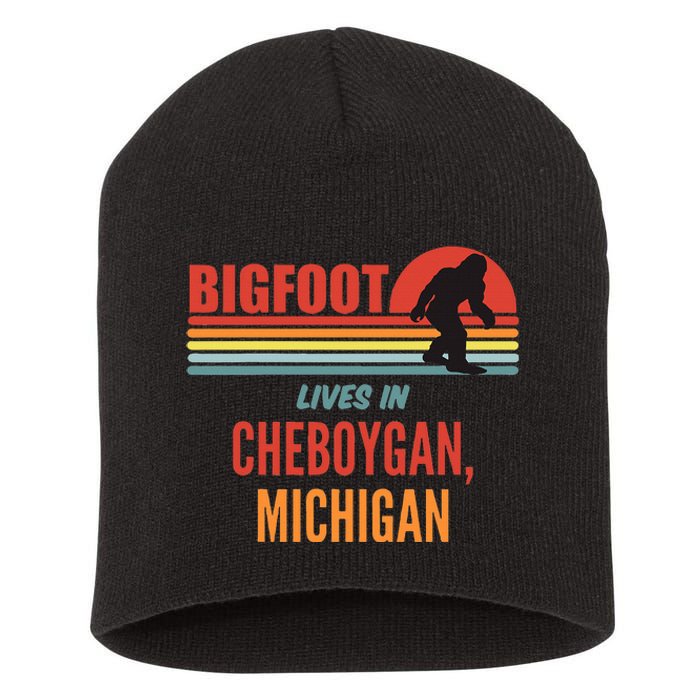 Bigfoot Sighting In Cheboygan Michigan Short Acrylic Beanie