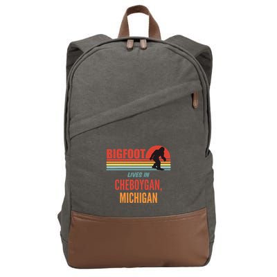 Bigfoot Sighting In Cheboygan Michigan Cotton Canvas Backpack
