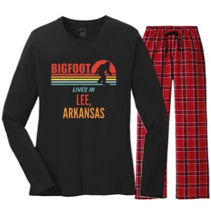 Bigfoot Sighting In Lee Arkansas Women's Long Sleeve Flannel Pajama Set 