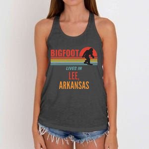 Bigfoot Sighting In Lee Arkansas Women's Knotted Racerback Tank