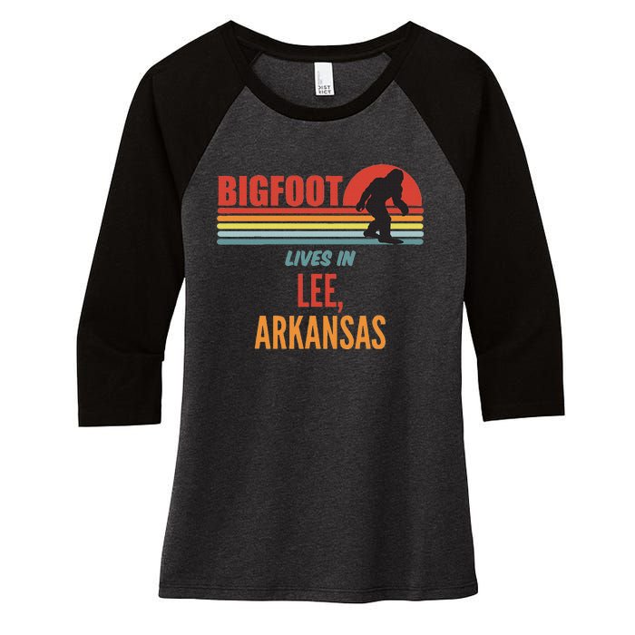 Bigfoot Sighting In Lee Arkansas Women's Tri-Blend 3/4-Sleeve Raglan Shirt