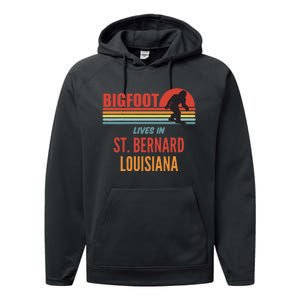 Bigfoot Sighting In St. Bernard Parish Louisiana Performance Fleece Hoodie