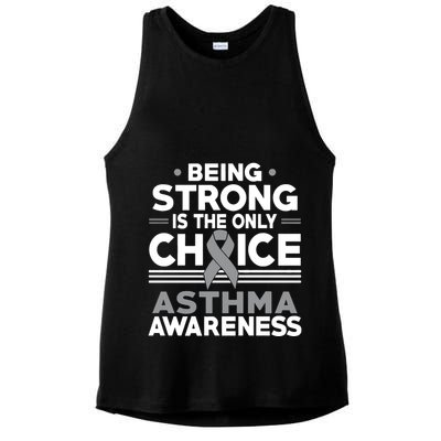 Being Strong Is The Only Choice Asthma Awareness Ladies PosiCharge Tri-Blend Wicking Tank