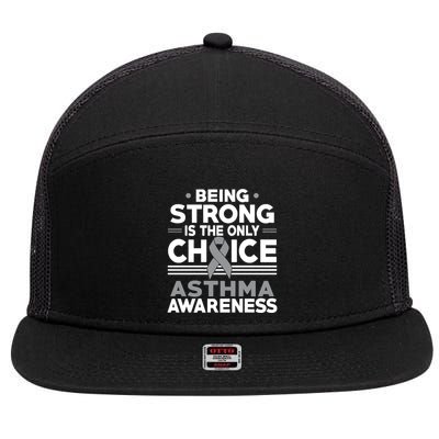 Being Strong Is The Only Choice Asthma Awareness 7 Panel Mesh Trucker Snapback Hat