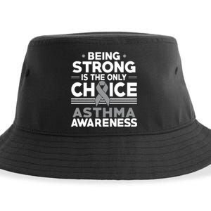 Being Strong Is The Only Choice Asthma Awareness Sustainable Bucket Hat