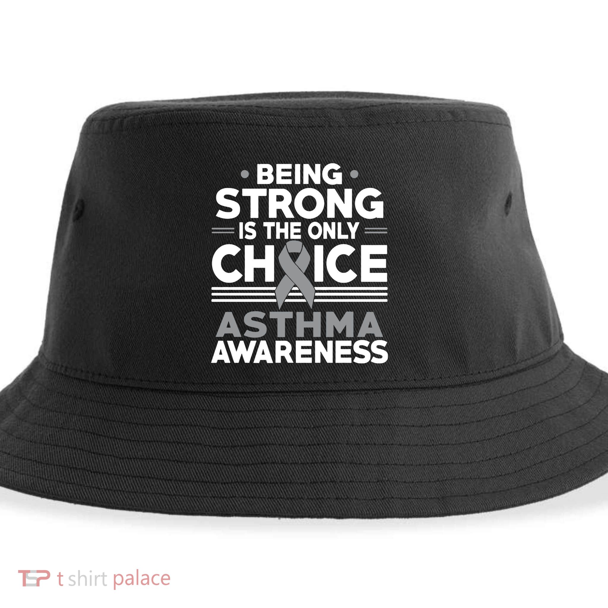 Being Strong Is The Only Choice Asthma Awareness Sustainable Bucket Hat