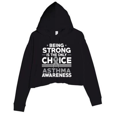 Being Strong Is The Only Choice Asthma Awareness Crop Fleece Hoodie