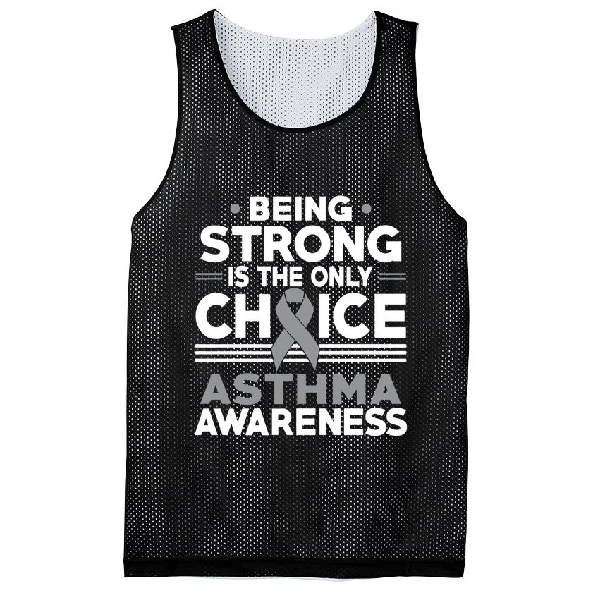 Being Strong Is The Only Choice Asthma Awareness Mesh Reversible Basketball Jersey Tank