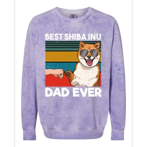 Best Shiba Inu Dad Ever Dog Dad Fist Bump Gift Colorblast Crewneck Sweatshirt