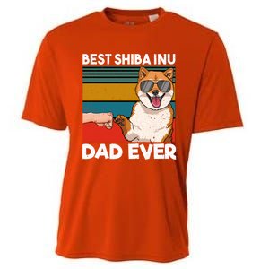 Best Shiba Inu Dad Ever Dog Dad Fist Bump Gift Cooling Performance Crew T-Shirt