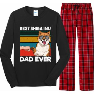 Best Shiba Inu Dad Ever Dog Dad Fist Bump Gift Long Sleeve Pajama Set