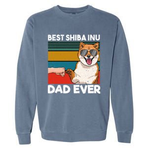 Best Shiba Inu Dad Ever Dog Dad Fist Bump Gift Garment-Dyed Sweatshirt