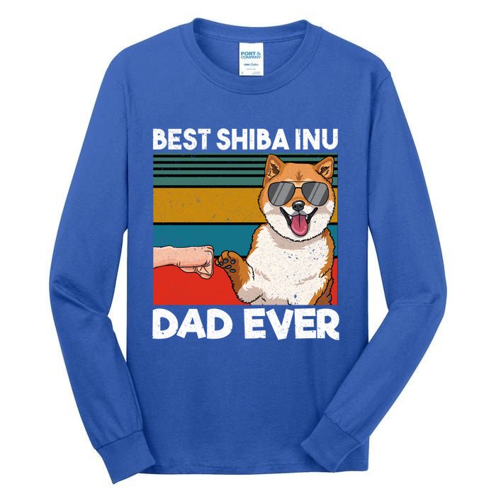 Best Shiba Inu Dad Ever Dog Dad Fist Bump Gift Tall Long Sleeve T-Shirt