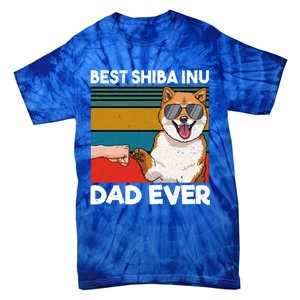 Best Shiba Inu Dad Ever Dog Dad Fist Bump Gift Tie-Dye T-Shirt