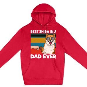 Best Shiba Inu Dad Ever Dog Dad Fist Bump Gift Premium Pullover Hoodie