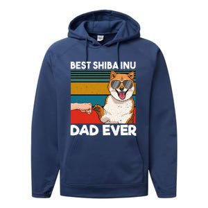 Best Shiba Inu Dad Ever Dog Dad Fist Bump Gift Performance Fleece Hoodie