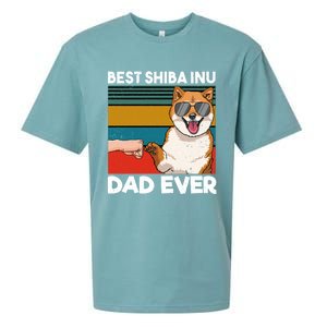 Best Shiba Inu Dad Ever Dog Dad Fist Bump Gift Sueded Cloud Jersey T-Shirt