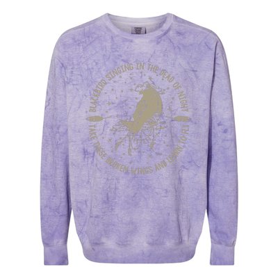 Blackbird Singing In Dead Of The Night Music Lover Colorblast Crewneck Sweatshirt